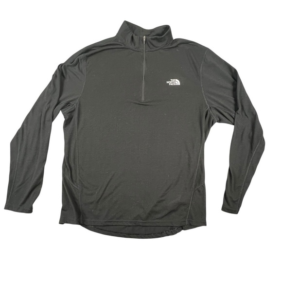 The North Face Shirt Mens Large Vapor Wick Pull Over 1/4 Zip Long Sleeve Back - Picture 1 of 11